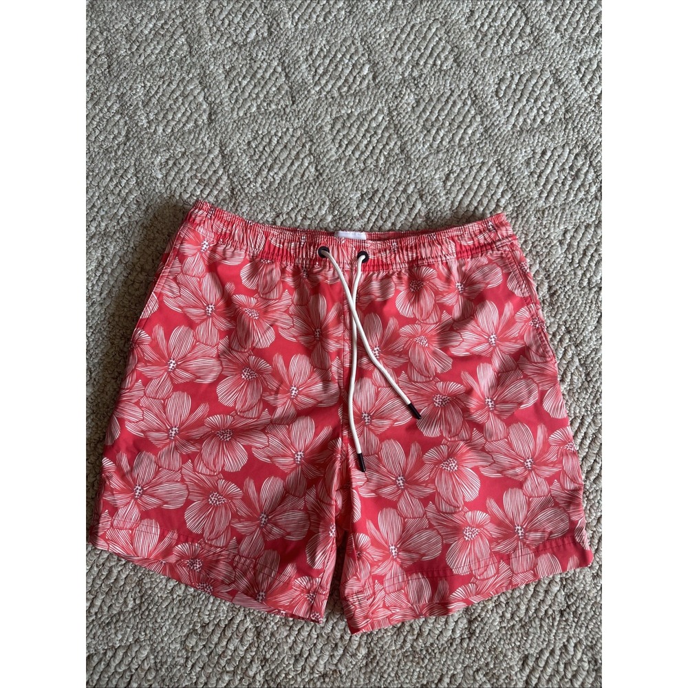 SWIMS Mens Medusa Tropical Print SWIM TRUNK SHORT Size Medium Inseam 5" EUC